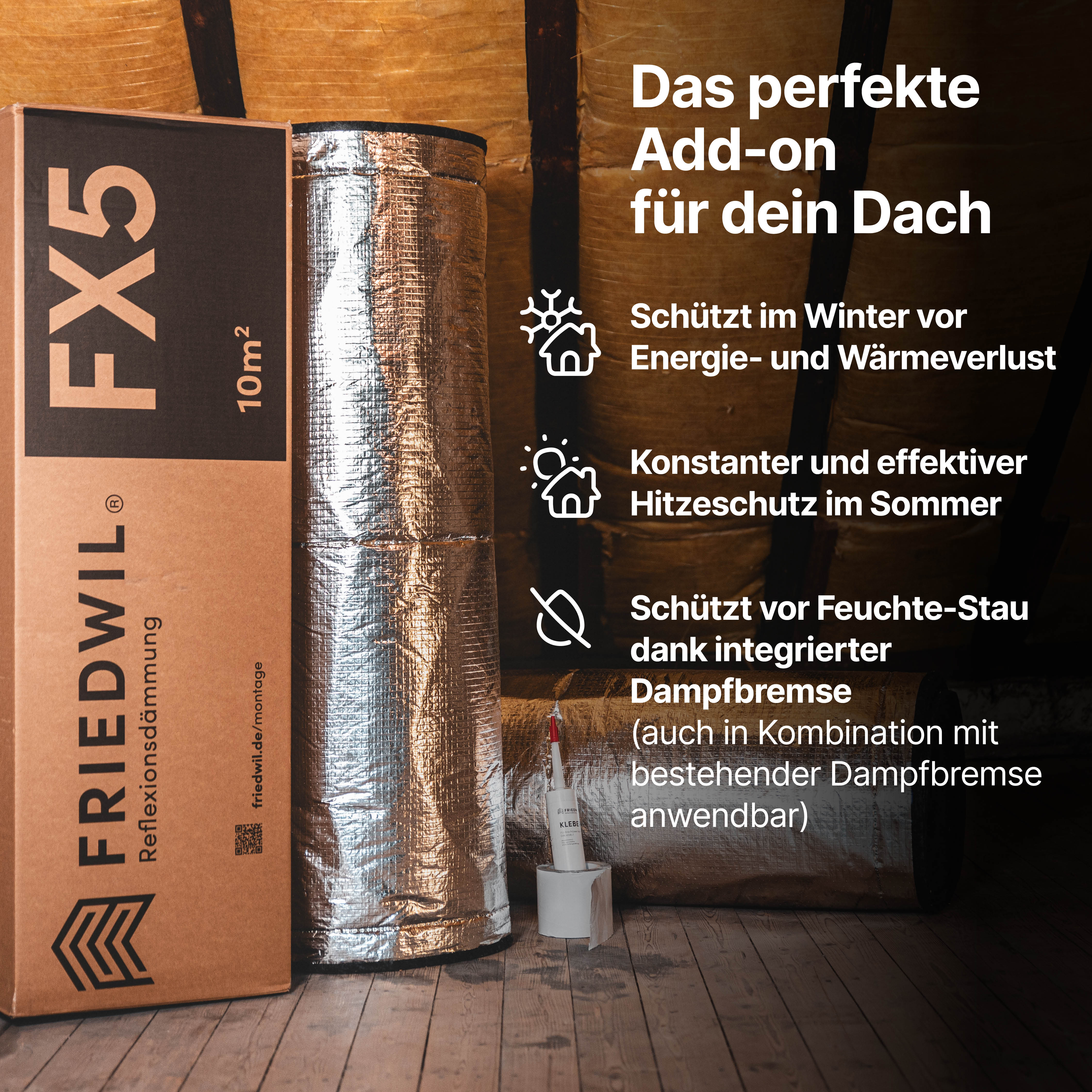 FX5: Untersparrendämmung inkl. Dampfbremse