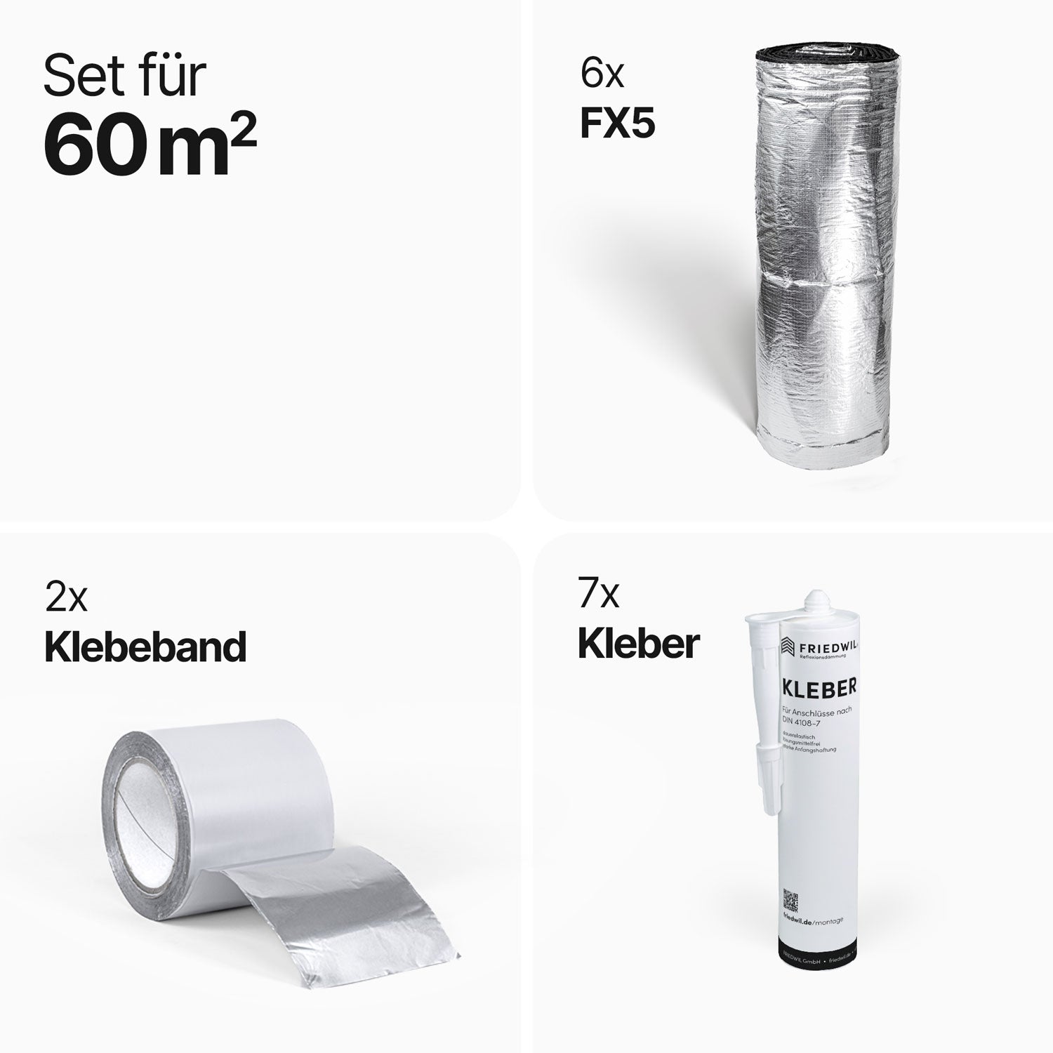 FX5 Flächenset 60 m² – Reflexionsdämmung inklusive Zubehör