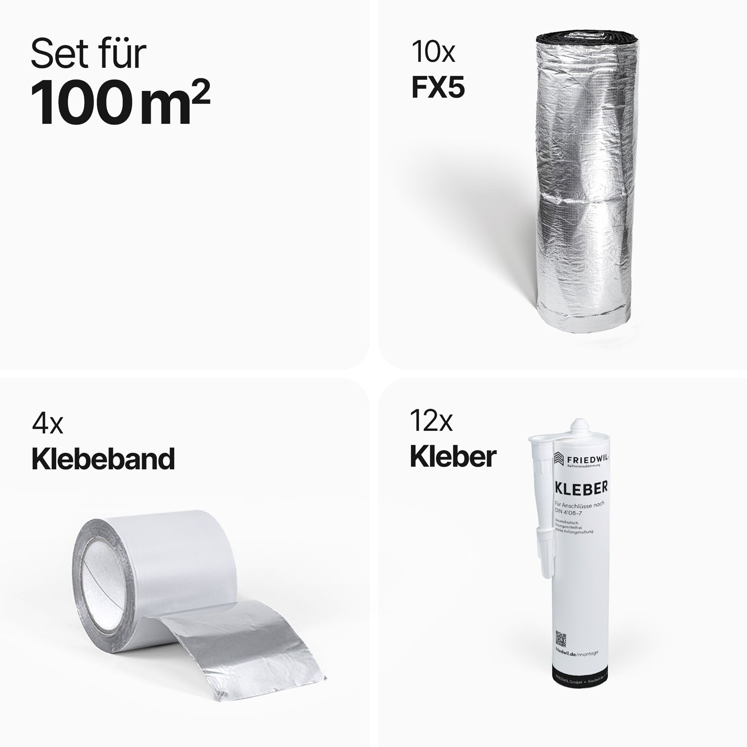 FX5 Flächenset 100 m² – Reflexionsdämmung inklusive Zubehör